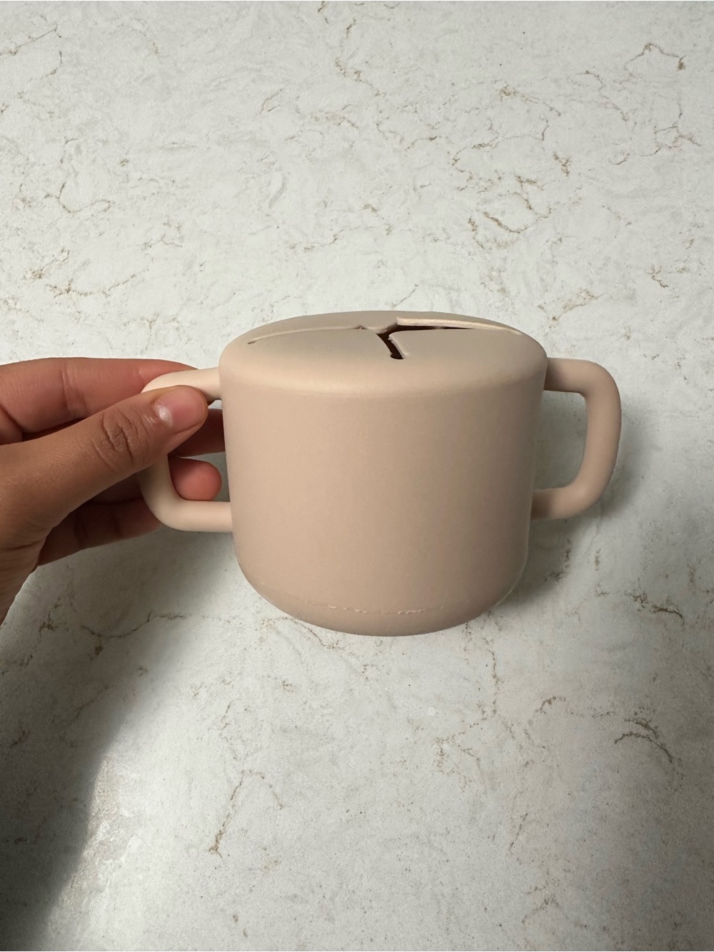 cloud island Soft Blush Silicone Two-Handle Mug